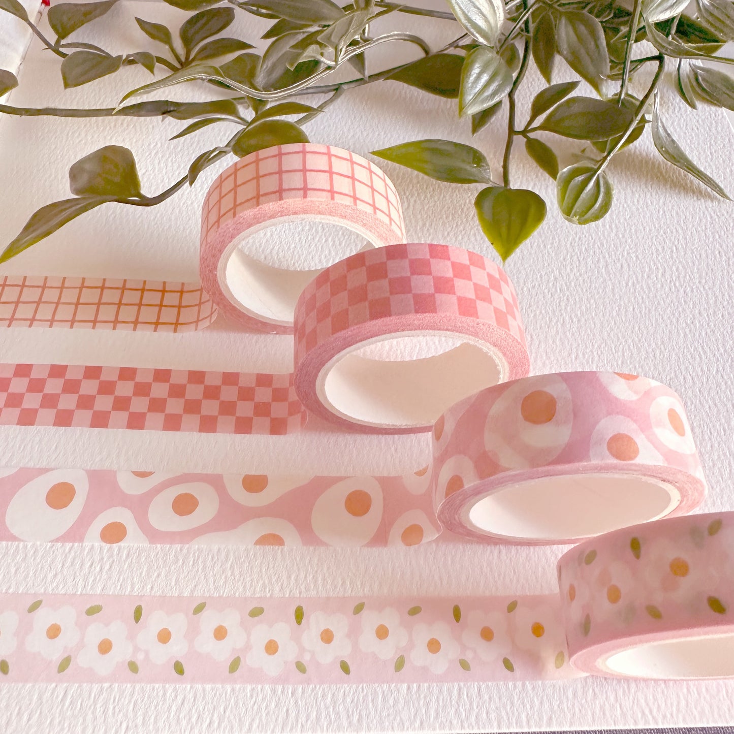 Lychee Checker Washi Tape